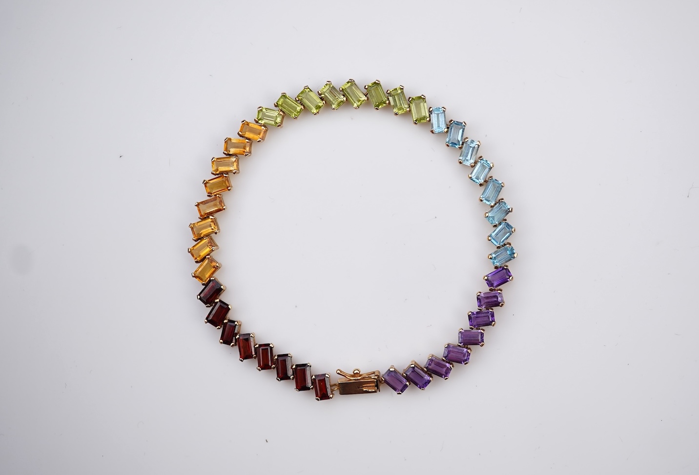 A multi-gem line bracelet